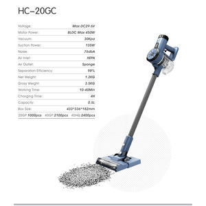 Ita Electric Cordless Stick <b>Vacuum</b> Cleaner 0.6L Dust Bin Cyclonic HEPA Filtration <b>Portable</b> Lightweight Household Use - Product Image 4