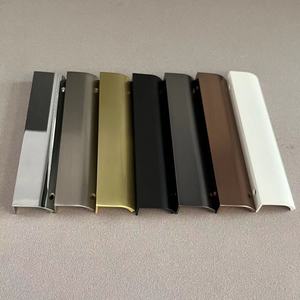<span class=keywords><strong>TOMU</strong></span> poignée de porte cachée montage noir doigt bord tiroir tirer poignée dissimulée en alliage d'aluminium longues poignées de meubles - Product Image 2