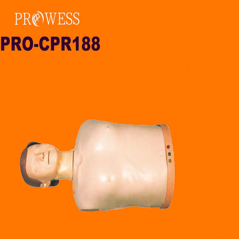 Manekin Pelatihan CPR Setengah Badan PRO-CPR188 dengan Lampu Indikator Pelatihan Darurat untuk Pengajaran Medis