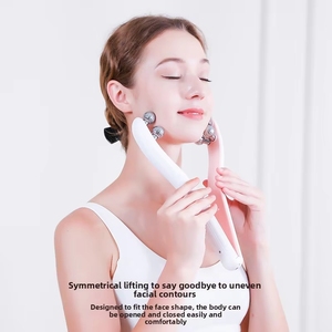 Masseur facial sans fil, télécommande, rechargeable par USB, rouleau vibrant en acier inoxydable, lifting du menton, relaxation du corps - Product Image 4