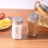 Pot en verre transparent de qualité alimentaire de 100 ml avec couvercle en plastique pour sel, poivre, sucre, poudre de piment