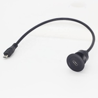Boîtier multimédia Micro USB 2.0 3A Charge rapide Panneau PVC Micro Câble de rallonge mâle à femelle avec écrou fileté Verrouillage