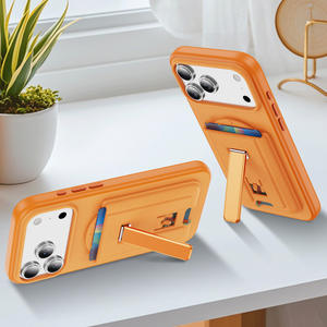 Étui de téléphone en cuir à forte attraction magnétique avec support pliant personnalisé avec porte-cartes pour <span class=keywords><strong>iPhone</strong></span> - Product Image 2