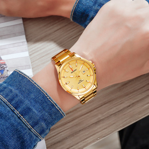 Montre chronographe carrée en or pour homme, montre-bracelet de luxe en acier inoxydable, montre à quartz étanche 30M - Product Image 2
