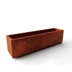 Cao Vuông Trồng Corten Thép Trồng Vòng Corten Thép Hình Chữ Nhật Đường Sắt Trồng