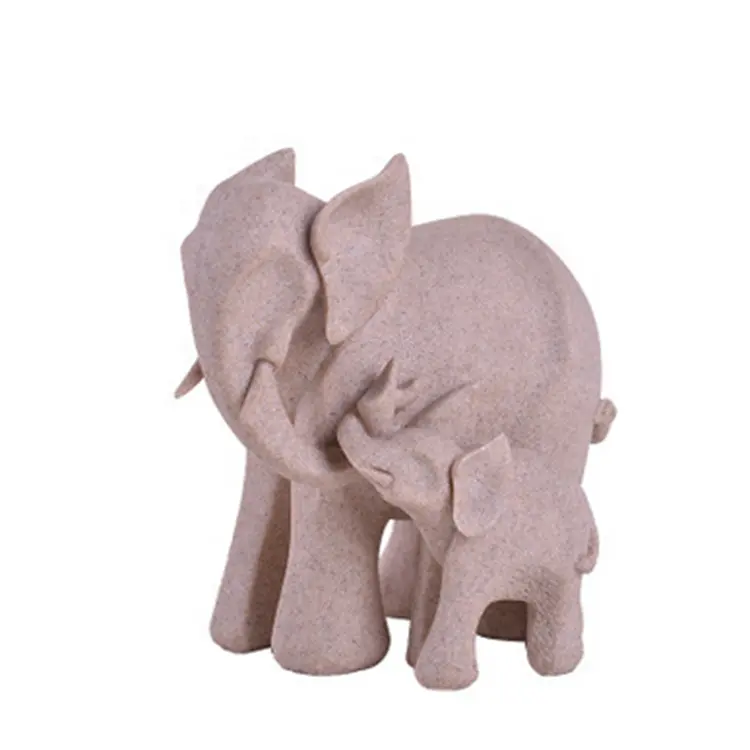 Estatua de elefante de hijo y madre europea, mobiliario para el hogar, piedra arenisca creativa, artes y manualidades de resina, decoración para sala de estar