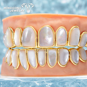 Bijoux fins personnalisables Style Hip-Hop Dents de coquillage blanc <span class=keywords><strong>Grillz</strong></span> Argent 925 Or 10K 14K 18K Design personnalisé Fino <span class=keywords><strong>Grillz</strong></span> - Product Image 2
