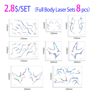 Juego de pegatinas holográficas de cuerpo completo al por mayor: 8 pegatinas para cara, antebrazos, parte superior de los brazos, pecho, cintura y piernas - Product Image 2