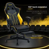 Chaise de jeu en cuir noir extensible, luxe léger, ergonomique, chaise de bureau de course pour ordinateur, pivotante réglable à 4 positions