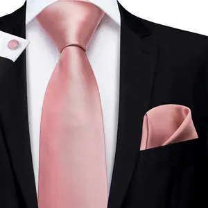 ODM कस्टम लोगो पुरुषों साटन सादे गुलाब गोल्ड रेशम संबंधों के लिए सूट