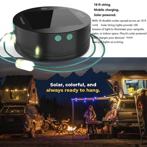Lampe de camping solaire d'extérieur, guirlande lumineuse LED, chargeur de téléphone, gadgets de camping, équipement de camping - Product Image 2