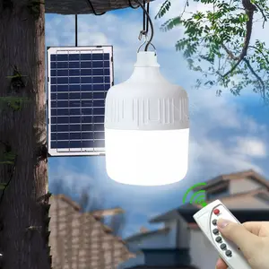 60W 90W 120W 150W 5V Adjustment Solar Powered emergency light bulb Outdoor Waterproof Intelligent Rechargeable Led emergency bul