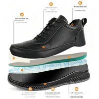 Chaussures de sécurité en cuir microfibre, anti-perforation, antistatiques, résistantes aux chocs, antidérapantes en PU, confortables pour le travail et la construction