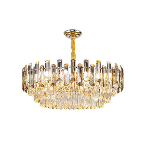 Luminaire suspendu réglable en cristal doré pour salon, hall, salle à manger, chambre à coucher - Product Image 5
