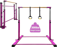 Barres horizontales doubles pour gymnastique junior à domicile avec 13 niveaux de hauteur réglables, barres parallèles à 6 niveaux de largeur