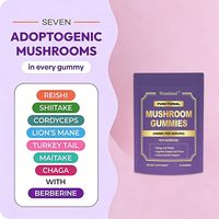 Gummies Super Extraits de Champignons Tout-en-un Rosebest Formule Personnalisée Saveur 2500mg Crinière de Lion, Reishi & Queue de Dinde avec Berbérine
