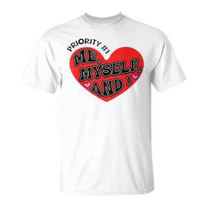 Camiseta de Empoderamiento: Define tus Límites, Abraza Tu Propia Piel, Prioriza Tú, Tú Mismo y Diseño de Corazón - Product Image 1