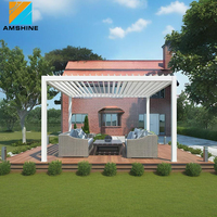 7m x 4m Pergola Motorlu Veranda Su Geçirmez Bahçe Mobilyası Açık Hava Çatı Panjurlu Kamelya Alüminyum Biyoklimatik Kanada'ya