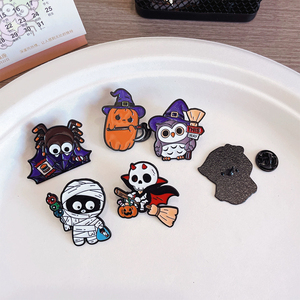 Broche fantôme citrouille Halloween 2026, araignée de dessin animé, momie mignonne, badge en métal plaqué amusant, cadeau promotionnel - Product Image 3