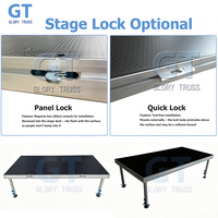 Plateforme de scène en aluminium pour événements, podium extérieur à quatre pieds pour concerts et mariages