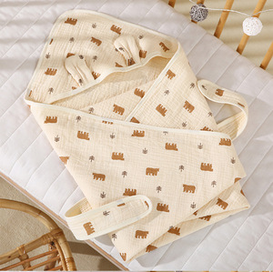 Toalla envolvente de gasa de algodón puro para bebés de 0 a 1 años, envoltura de tela crepé de cuatro capas para Primavera/Verano, entrega de suministros de maternidad - Product Image 5