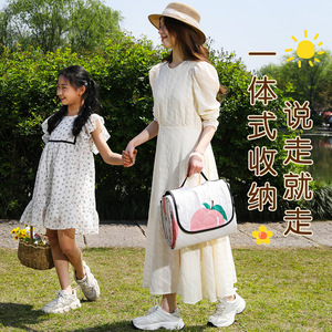 Tapis de pique-nique ultrasonique rectangulaire en tissu Oxford, résistant à l'humidité et antidérapant, pour camping en plein air, pique-nique, 2 à 8 personnes - Product Image 2