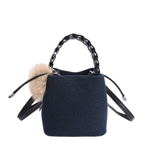 Sac seau vintage en faux daim, sac à main pour femme, tendance automne-hiver, sacs à bandoulière, petit sac fourre-tout à poignée tissée, sac de transport - Product Image 5