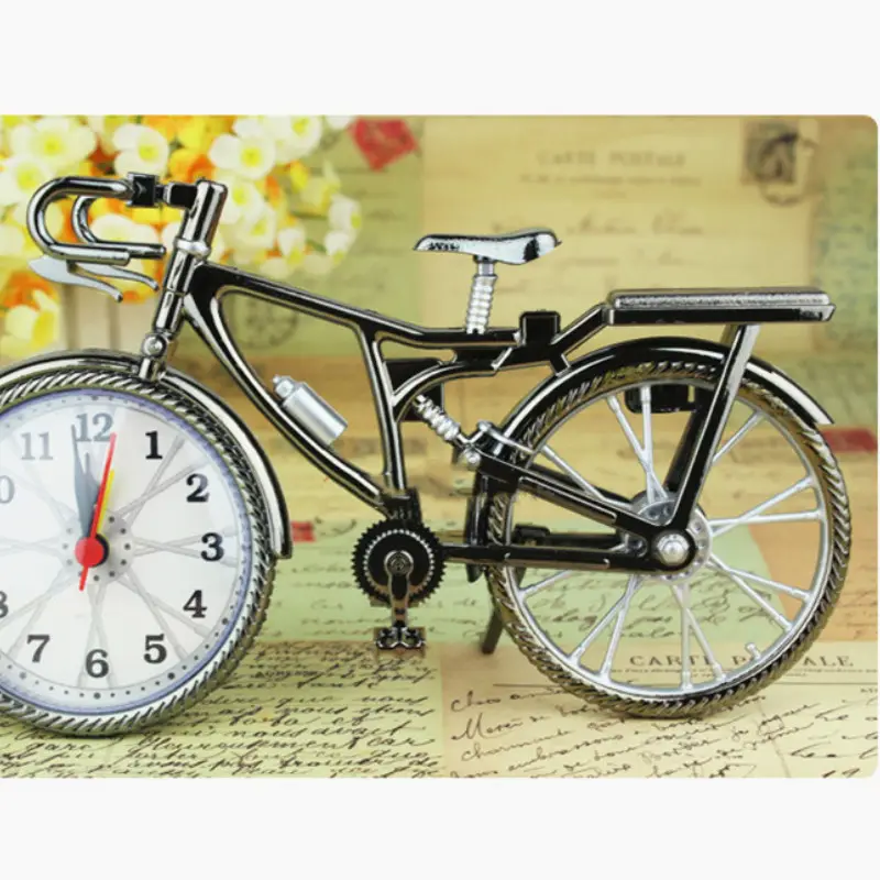Alarm Clock Retro Bicycle Shape Creative Table Clock Numeral Vintage Bike Watch Plastic Living Room Home Decor Digital Clock