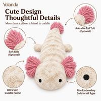 Peluche lestée personnalisée Yolanda, super douce, brodée, en forme de salamandre, avec fonction de chauffage au micro-ondes