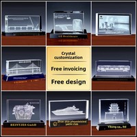 Coffret Cadeau de Souvenirs d'Anniversaire : Modèle de Pont Créatif en Cristal Artificiel, Gravé au Laser 3D, pour Bureau