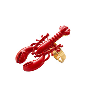 Anillo Abierto con Diseño de Langosta Roja, Joyería de Moda para Mujer, Accesorio para Fiesta, Anillo para el Dedo Índice - Product Image 5