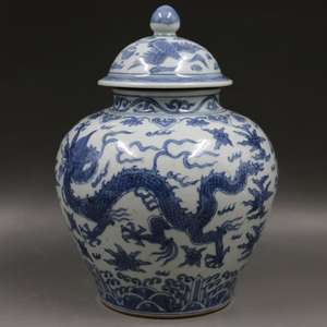 คุณภาพสูงจีนมือวาดสีฟ้าสีขาวรูปแบบ<span class=keywords><strong>มังกร</strong></span> Porcelain ตกแต่งขิงเซรามิค - Product Image 1