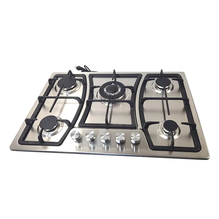 Kitchen built-in 5 burners stainless steel gas stove/cooking gas cooktop gas hob