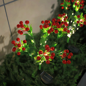 Solar Christmas Berry Garden <b>Light</b> <b>Led</b> Solar Powered Outdoor Decorative Flower Lawn Stake Water Resistant - Product Image 4