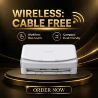 Scanner de documents recto-verso WiFi A4 IX1600 40ppm 80ipm CIS 600dpi USB 3.2 Blanc Bureau
