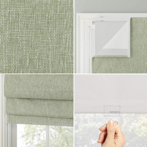 ผ้าม่านโพลีเอสเตอร์สีดำใช้ด้วยมือแบบโรมันไร้สายสำหรับหน้าต่าง - Product Image 2