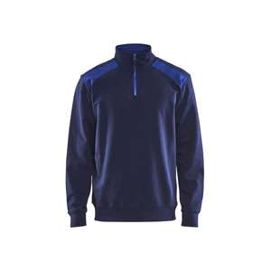 BLAKLADER - 3353115889854XL Sudadera de 2 tonos con media cremallera Azul marino/Azul aciano-EAN 7330509456019 WORK HOODIES - Product Image 1