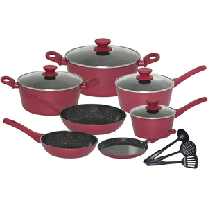6 Piece Cooking Pots Glass Lids Bakelite Handles Dishwasher Oven Safe for Gas <b>Induction</b> Stoves Forged Ceramic <b>Cookware</b> <b>Set</b> - Product Image 1