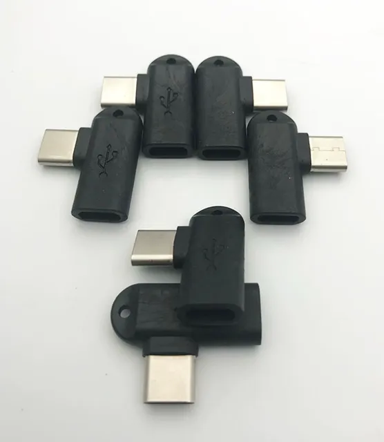 Micro USB Female to USB C Male Angled Adaptor