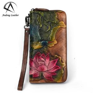Long Wallet Purse for Women Girls Genuine Cow Leather Fashion <b>Clutch</b> <b>Bags</b> Handbag Multifunction - Product Image 1