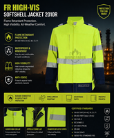 Veste Softshell Multi-Normes FR WORKLEADER EN 61482 EN ISO11612 Haute Visibilité Protection Contre les Arcs Électriques Imperméable Soudure Huile Gaz