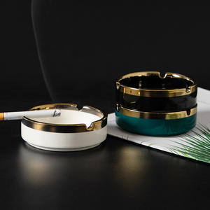 Logo personalizzato in porcellana portacenere coperchio antivento multiuso in ceramica geometrica per fumare posacenere eleganti posacenere - Product Image 5