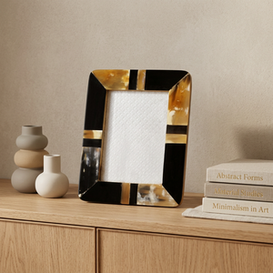 Buffalo Horn Handmade Photo <b>Frame</b> with Resin Wooden and Bone Inlay for Home Decor and Living Room Gifts - Product Image 1