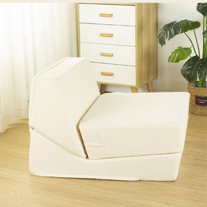 Sofá Plegable en Forma de L con Relleno de Esponja y Tela Flocada para Sala de Estar o Dormitorio - Product Image 1