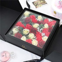 Boîte à gâteau carrée de luxe personnalisée en papier, grande taille, pour anniversaire, surprise, mariage, Saint-Valentin, argent, fantaisie, vente en gros