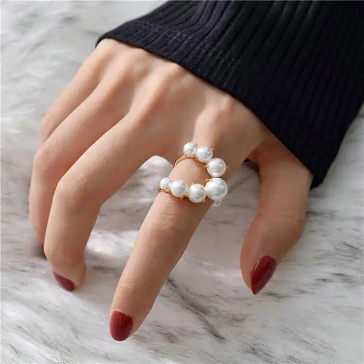 Nedeins — bague en plaqué or pour femmes, bijoux de styliste, imitation de perle