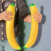 Jouet Squishy Banane Géante Réaliste, Long Jouet à Presser en Forme de Fruit pour les Farces et les Blagues, Cadeau Anti-Stress pour Bureau, Jaune