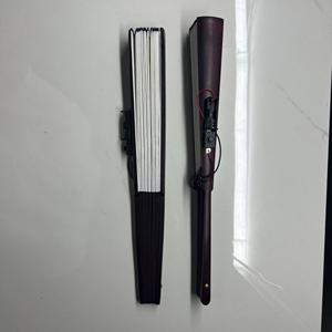 33cm LED Large Rave Folding <b>Hand</b> <b>Fans</b> with Bamboo Ribs and White or Black Fabric Battery Included - Product Image 2