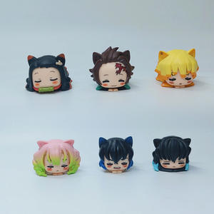 Set de 6 Figuras de Anime de 6 cm de Kimetsu No Yaiba: Tanjirou, Nezuko, Gato Durmiendo, <span class=keywords><strong>Anya</strong></span>, Yor, Juguete de Regalo Japonés - Product Image 1