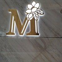 Enseigne lumineuse personnalisée en laiton brossé doré 3D, fabrication de précision, pour façade extérieure de bâtiment, signalétique intérieure en acier inoxydable